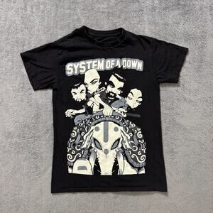 System of a Down Shirt SOD Black Crew Neck Adult S Andy Serj Daron